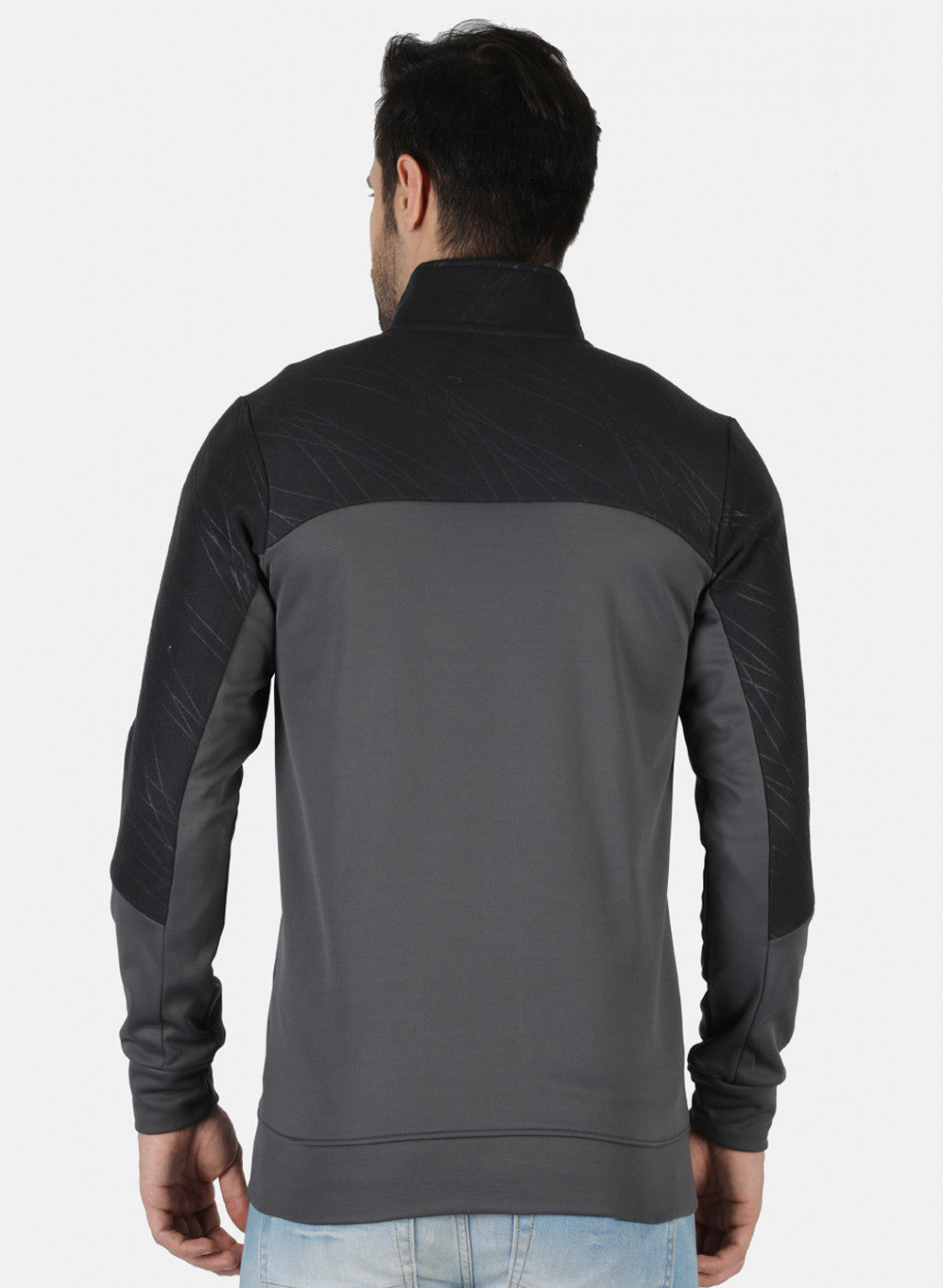 Rock.it Grey Regular Fit Full Sleeve Collar Neck Sweatshirt