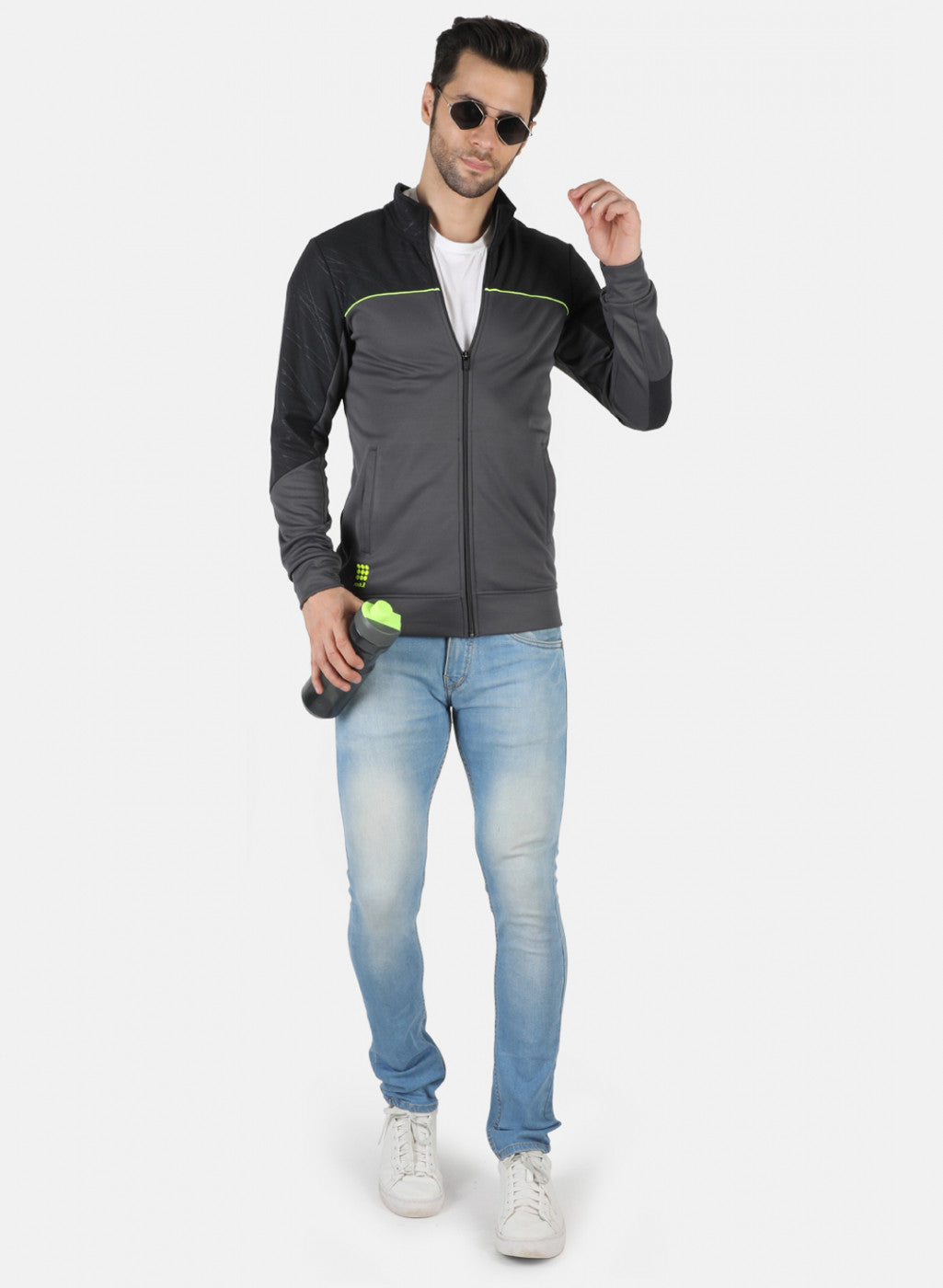 Rock.it Grey Regular Fit Full Sleeve Collar Neck Sweatshirt