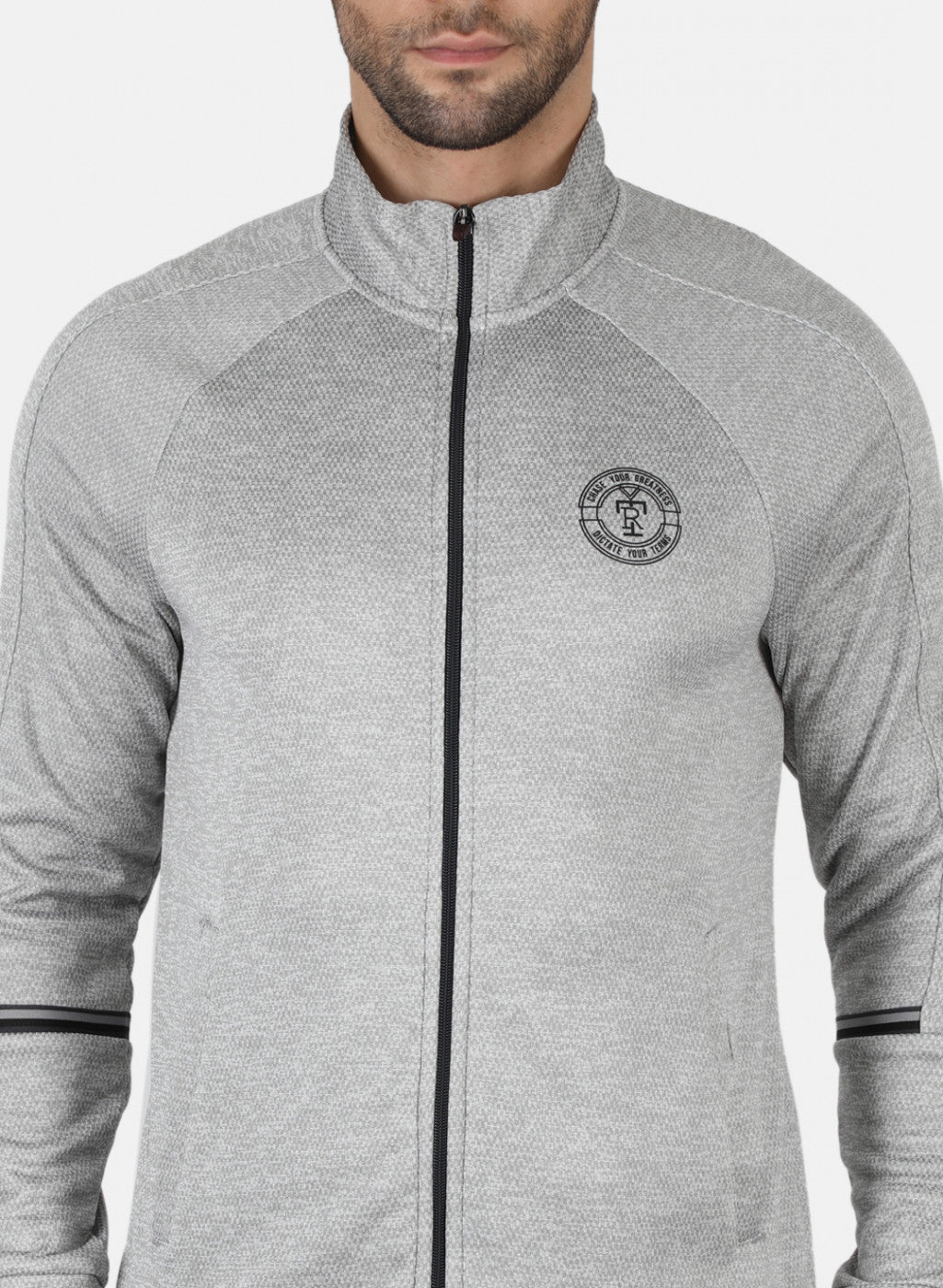 Rock.it Grey Regular Fit Full Sleeve Collar Neck Tracksuit