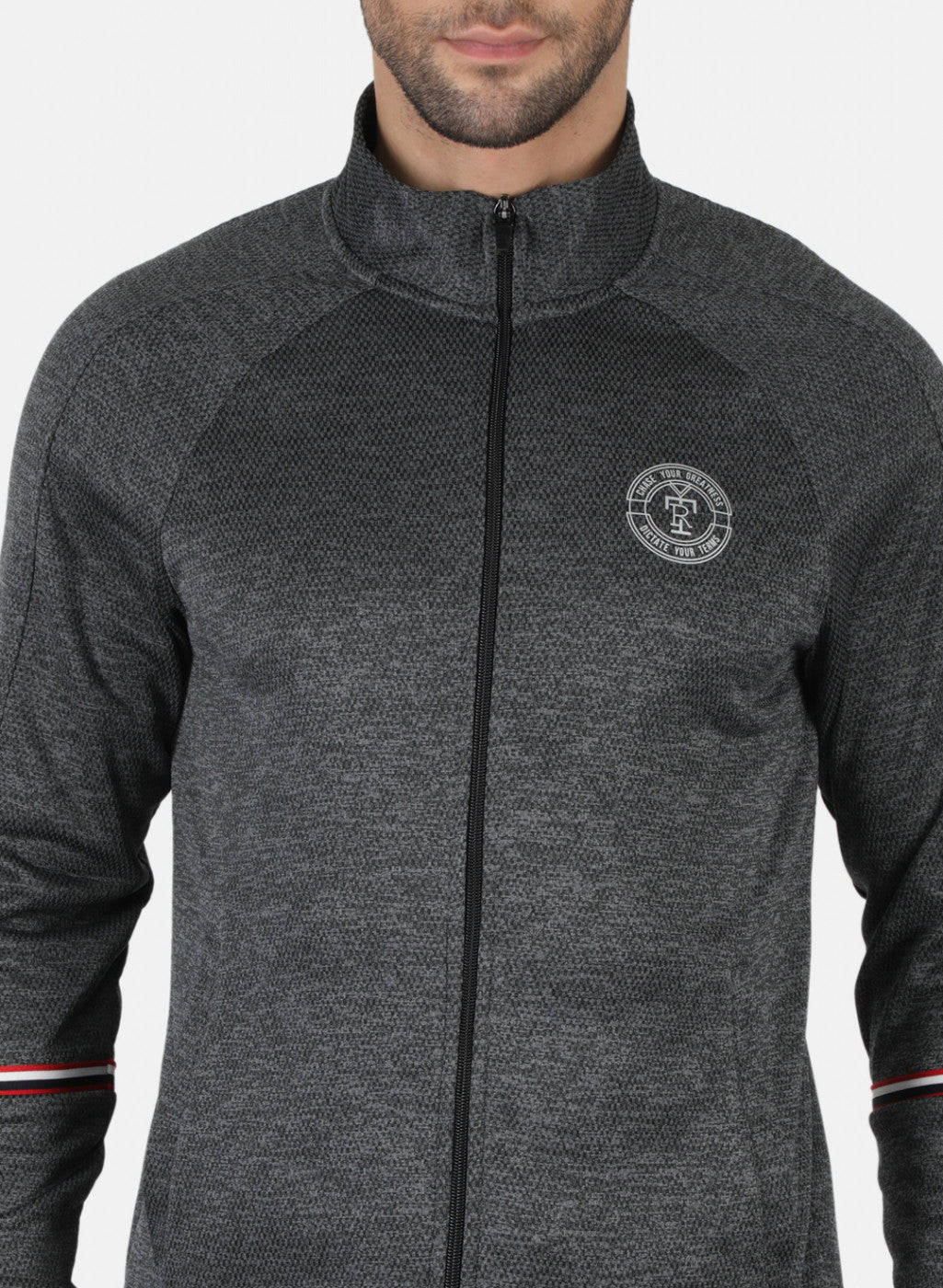 Rock.it Grey Regular Fit Full Sleeve Collar Neck Tracksuit