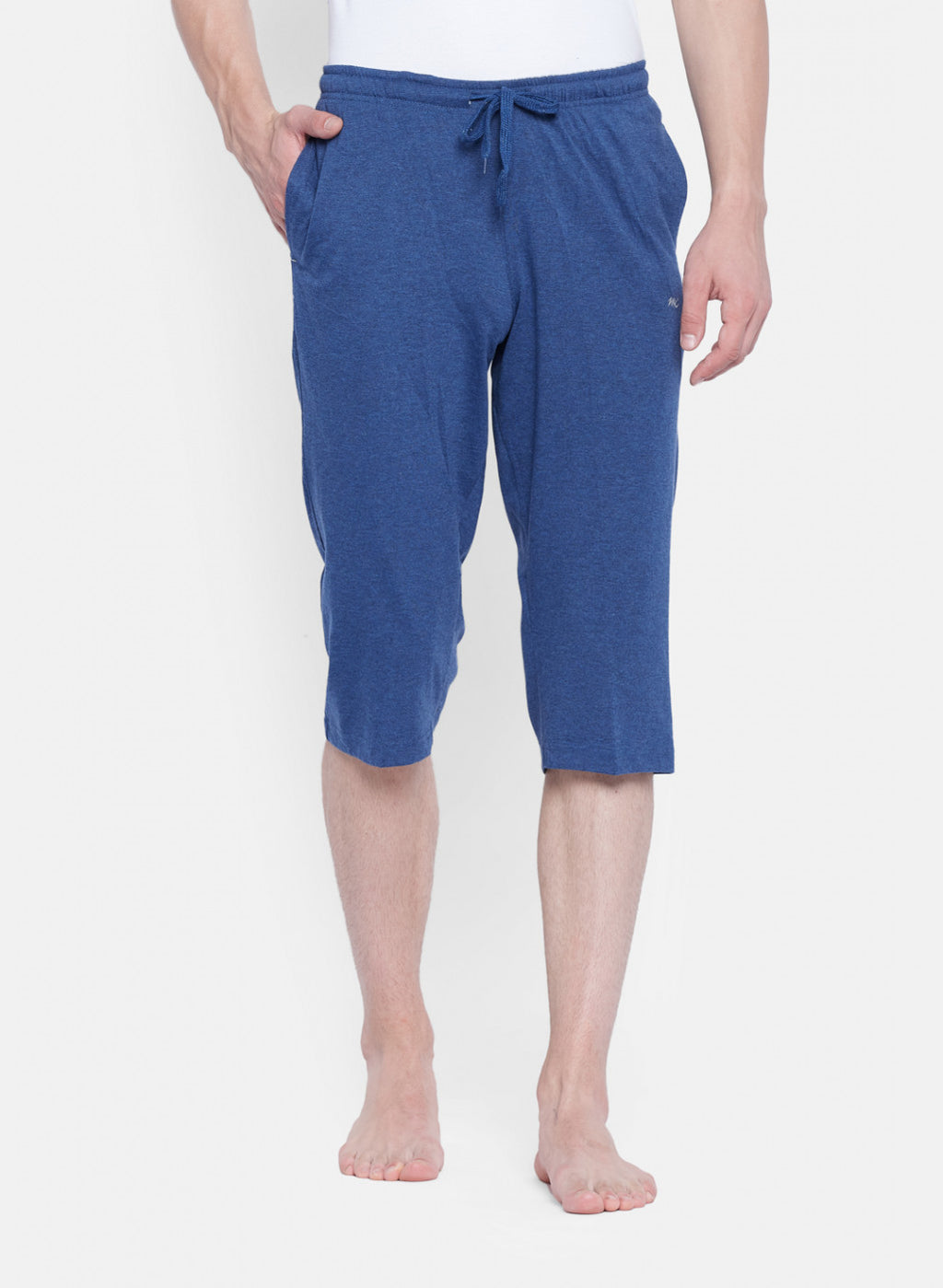 Mens NAvy Blue Plain Capri