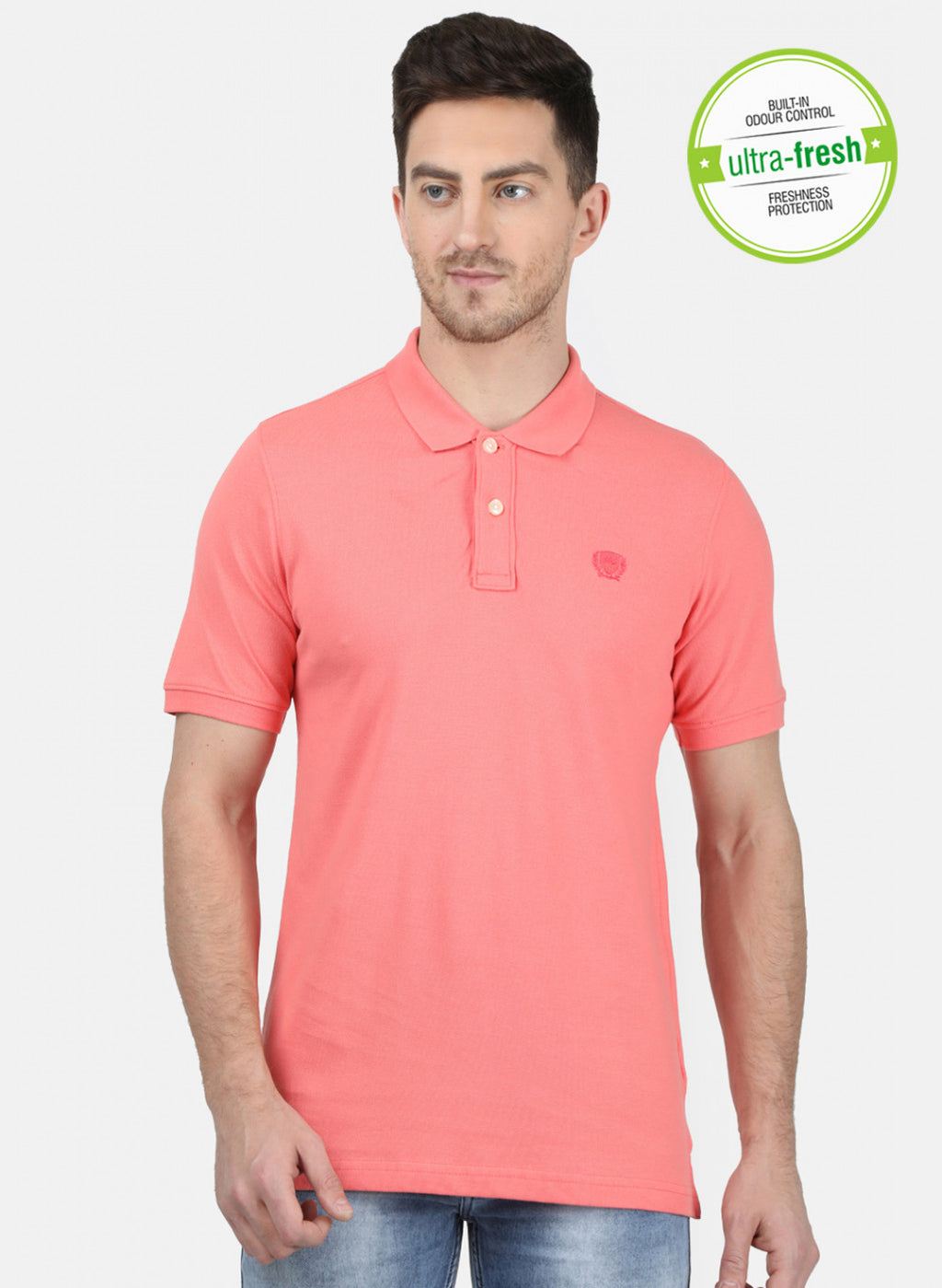 Mens Light Pink Plain T-Shirt
