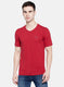 Mens Red Plain T-Shirt