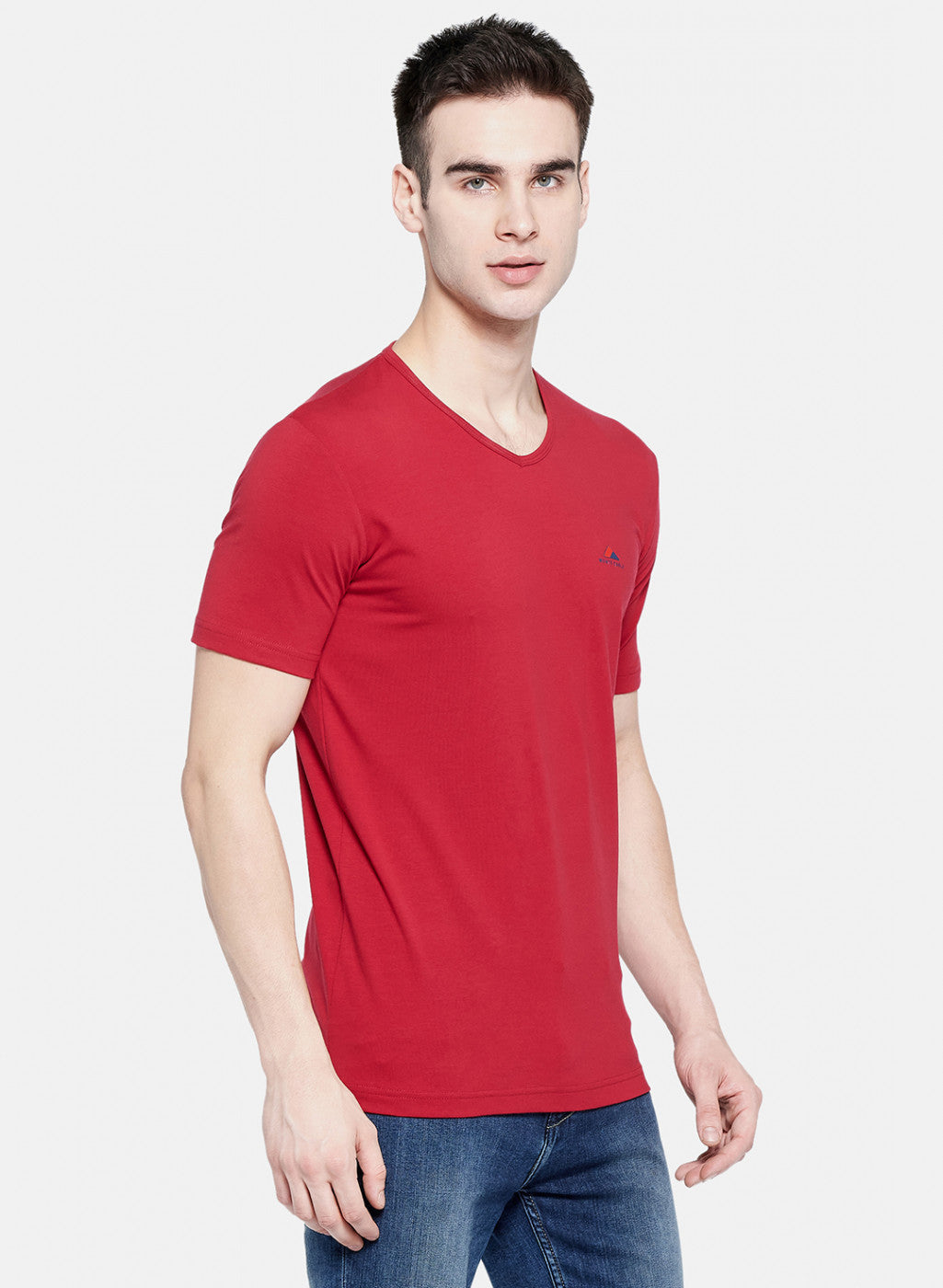 Mens Red Plain T-Shirt
