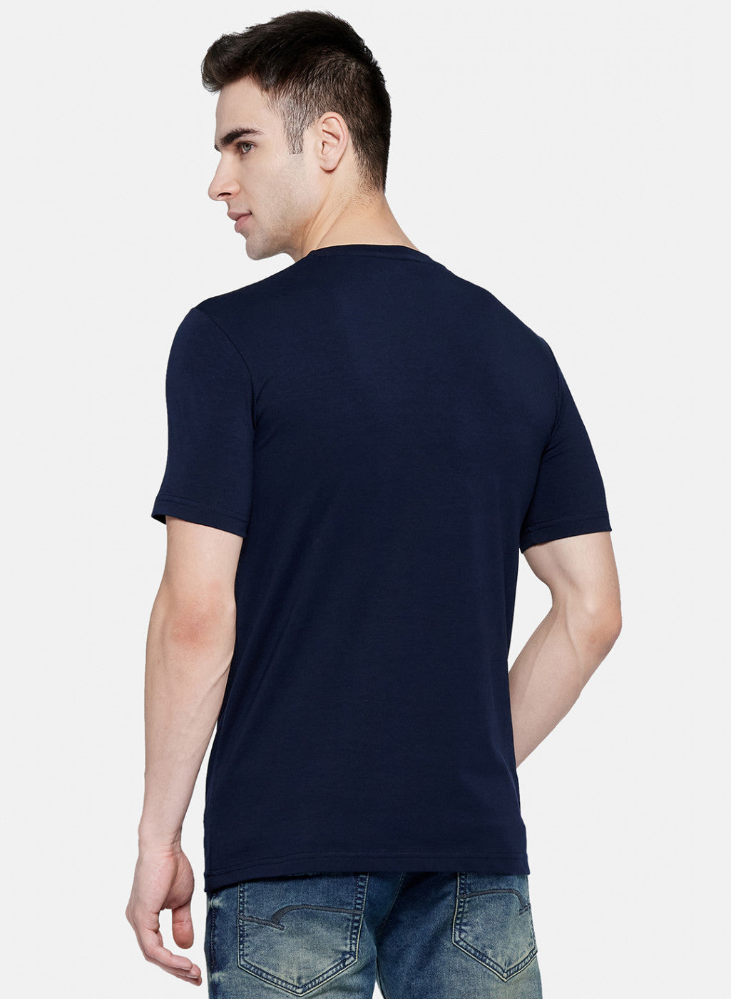 Mens NAvy Blue Plain T-Shirt