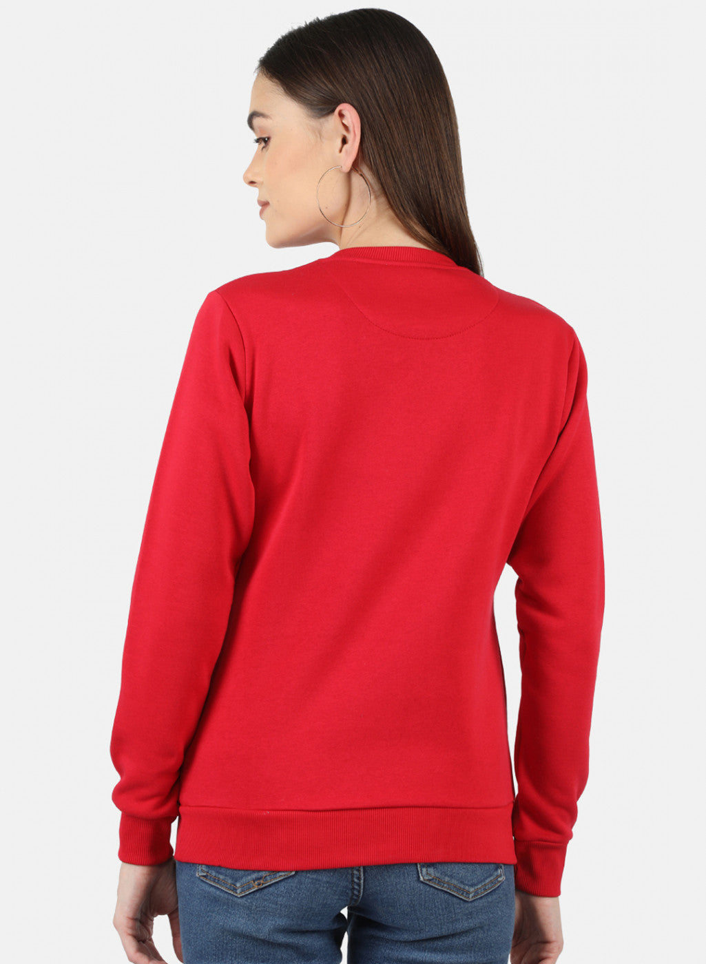 Women Red Printed Sweatshirt