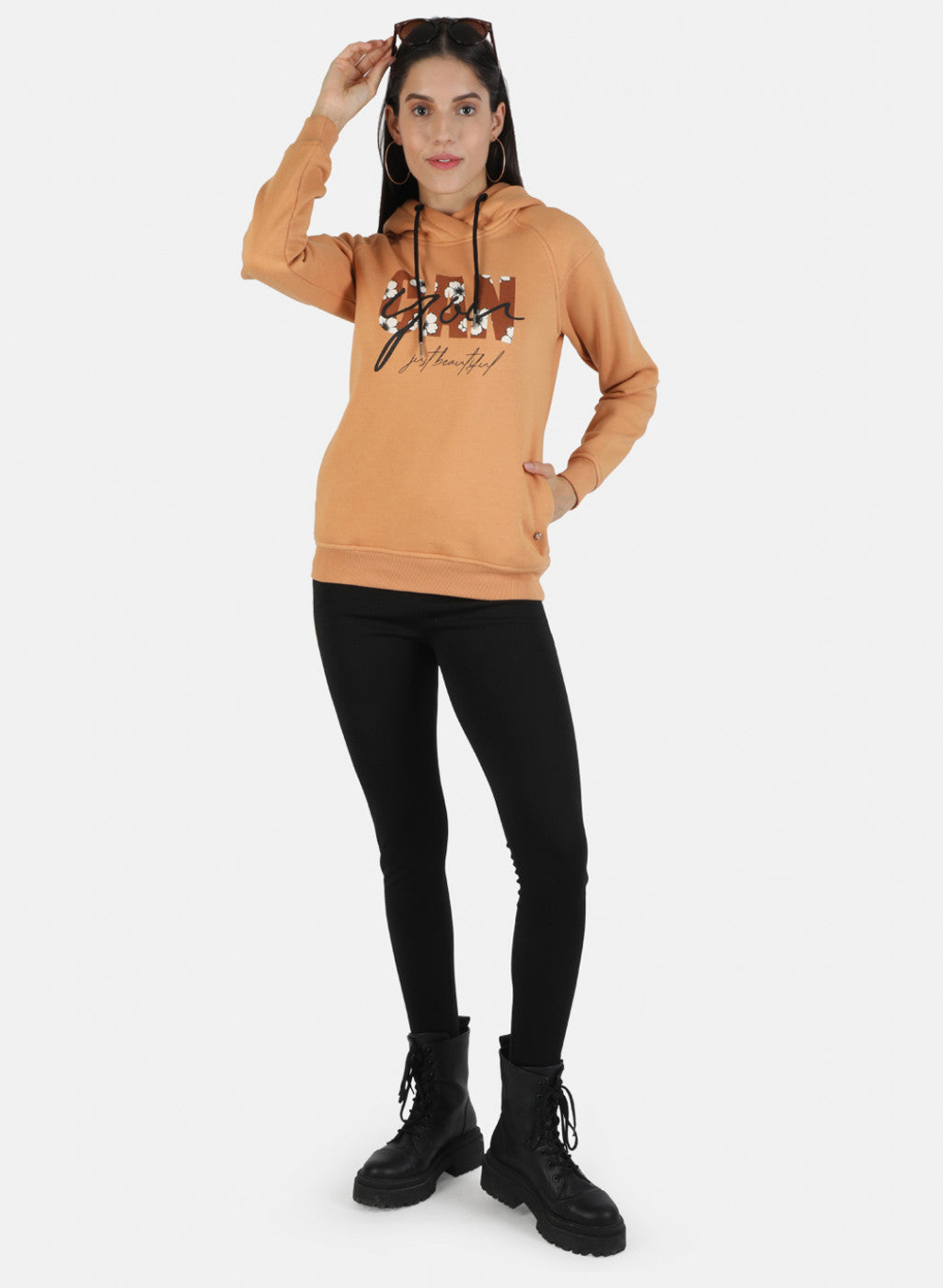 Women Brown Printed Sweatshirt