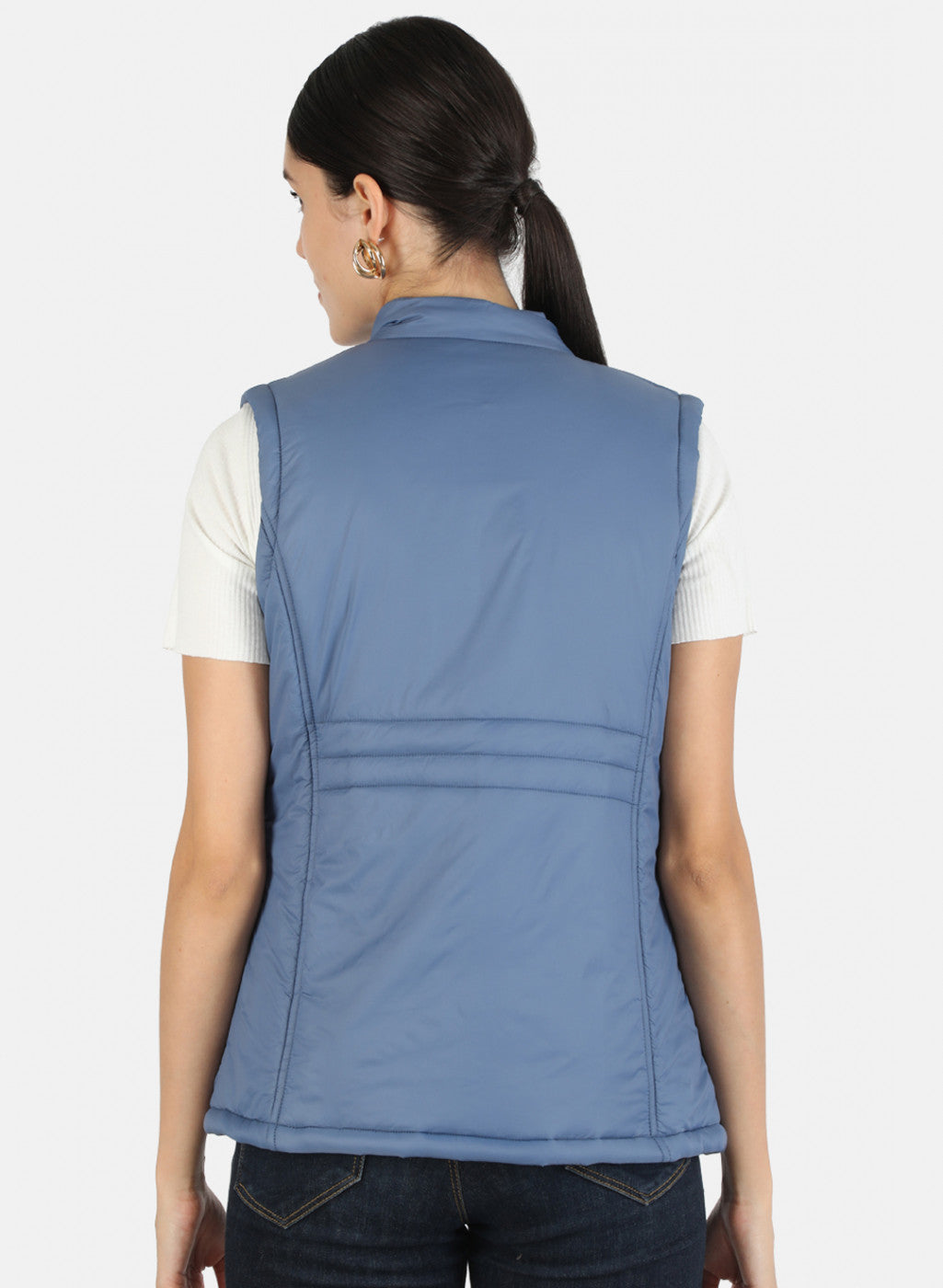 Women Blue Solid Jacket