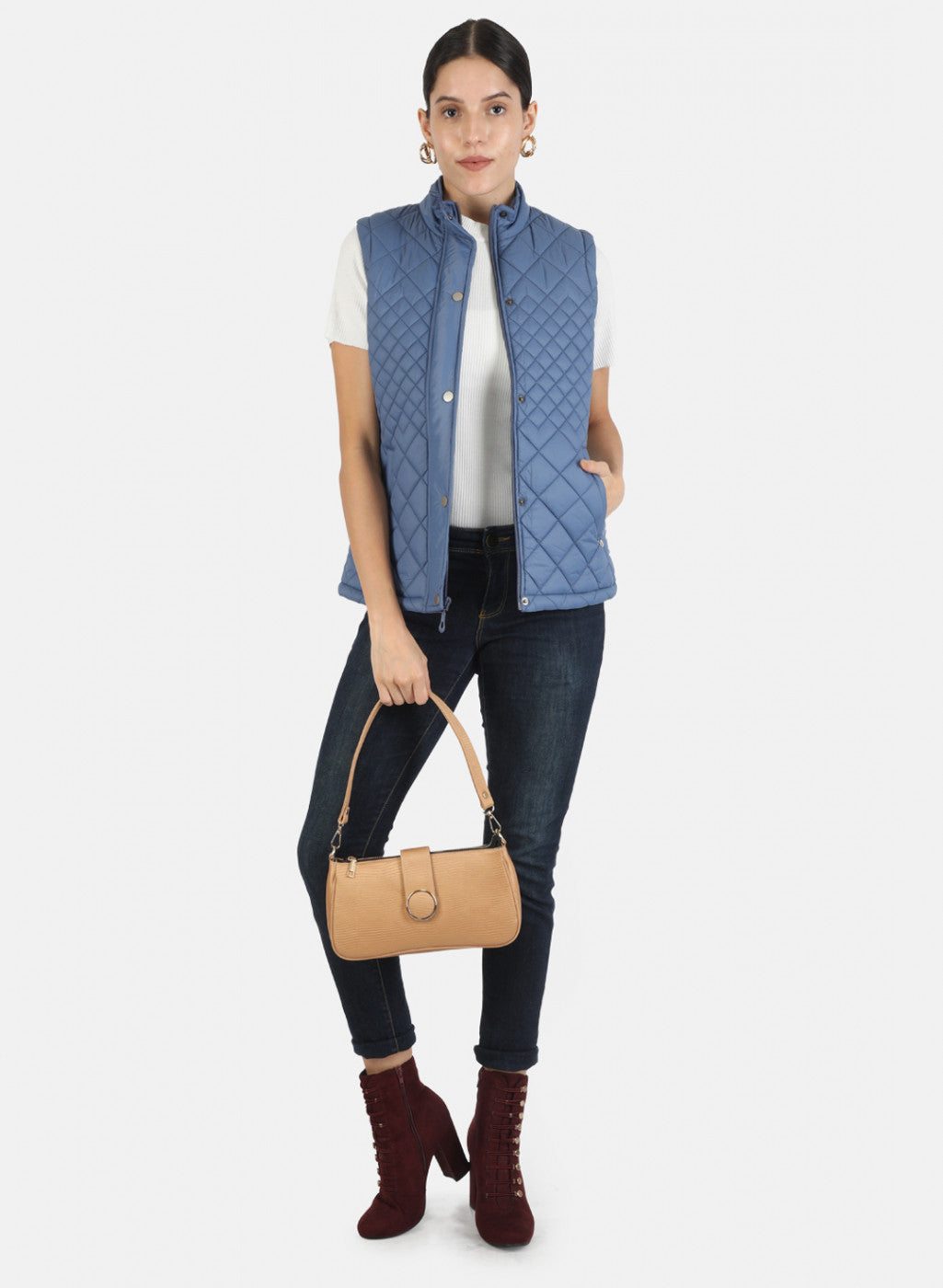 Women Blue Solid Jacket