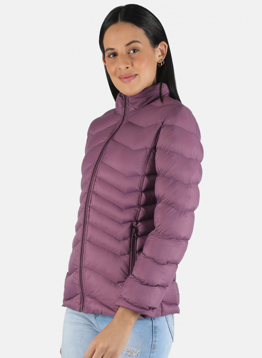 Women Purple Solid Jacket
