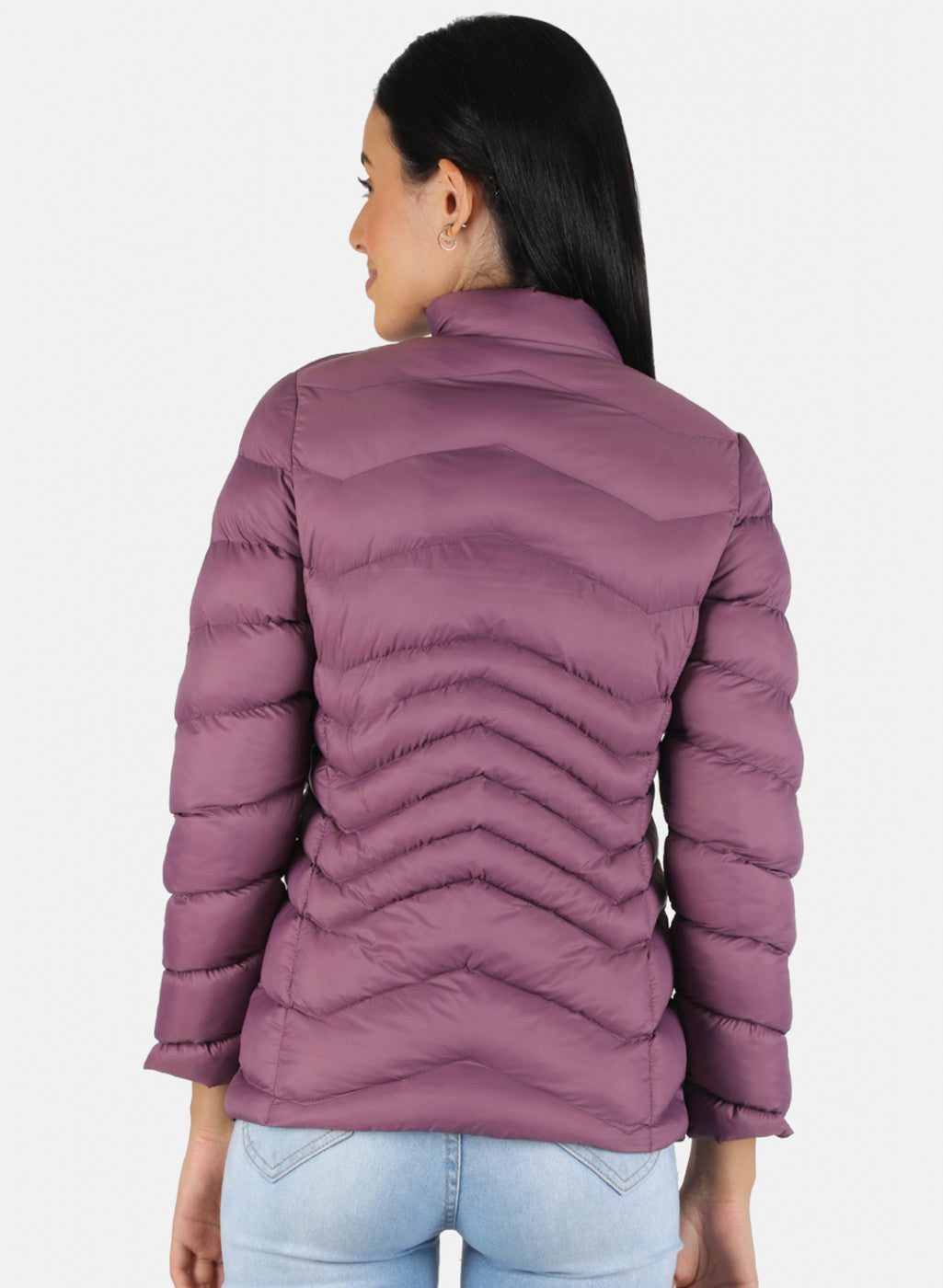 Women Purple Solid Jacket