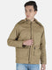Men Khaki Solid Jacket