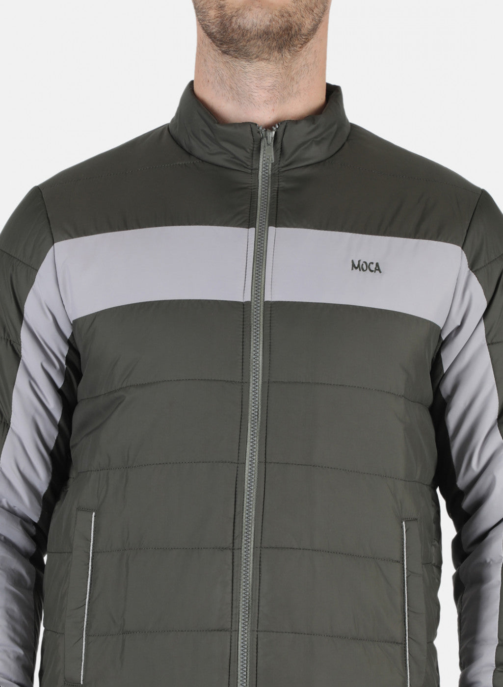 Men Olive Solid Jacket