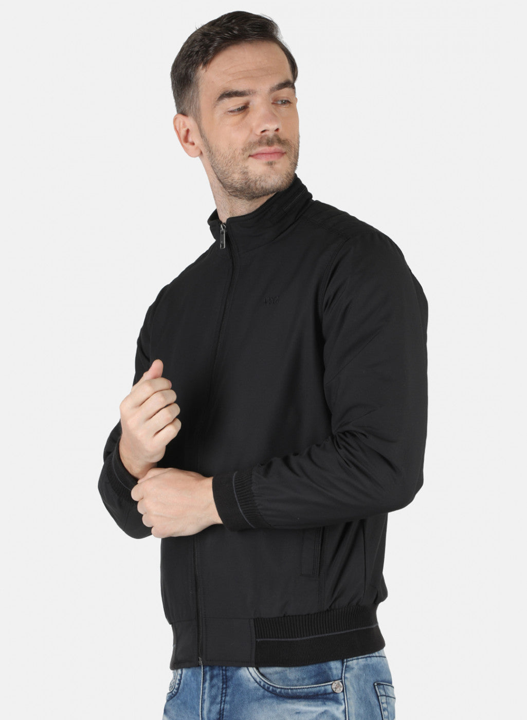 Men Black Solid Jacket