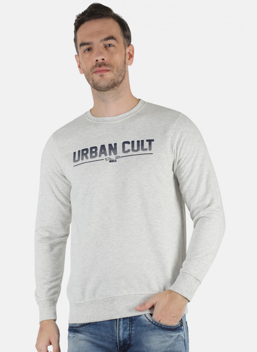 Men Grey Printed Sweatshirt