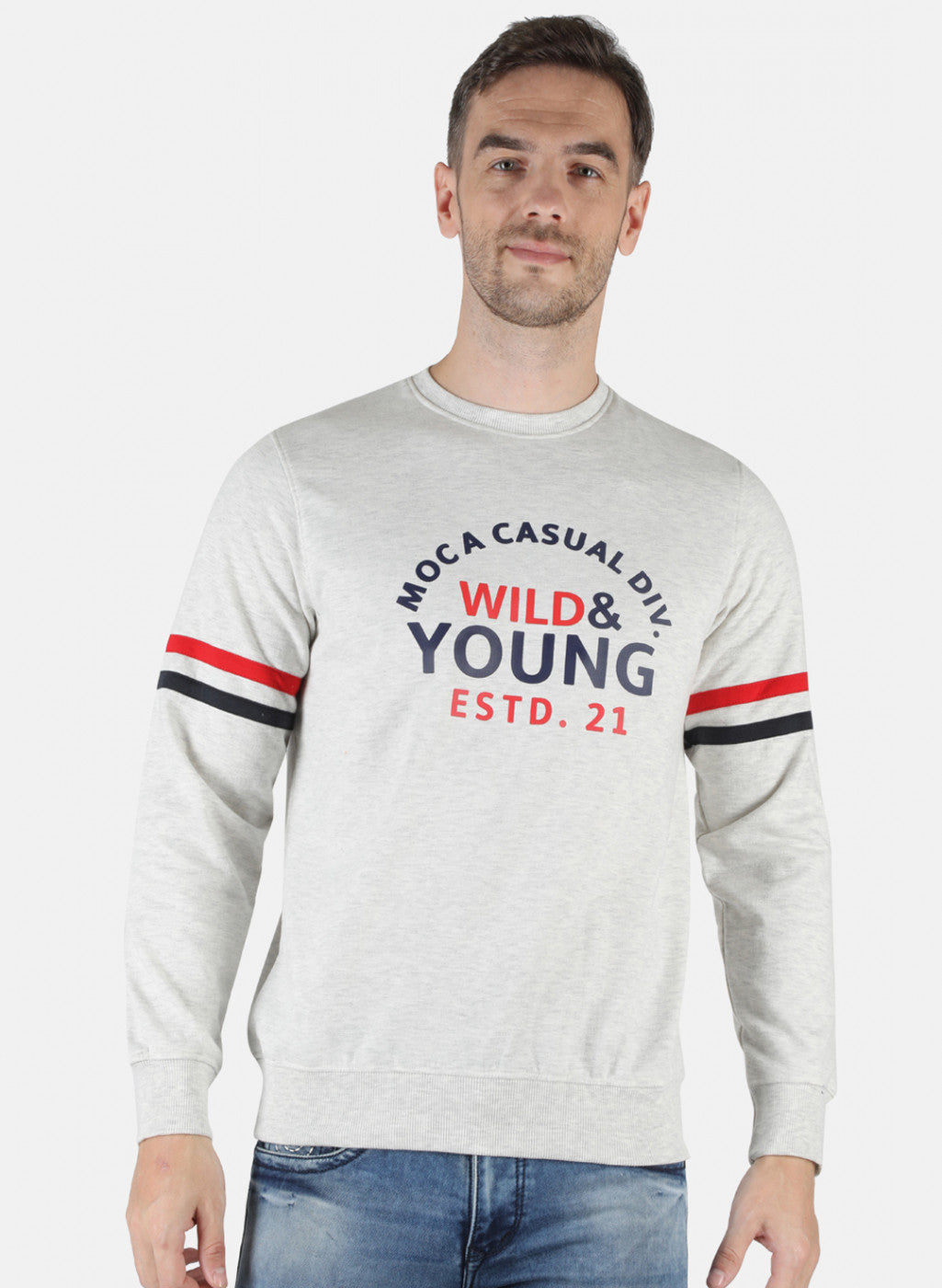 Men Grey Printed Sweatshirt