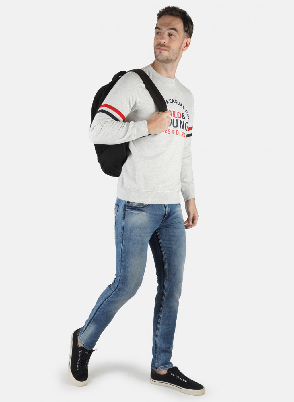 Men Grey Printed Sweatshirt