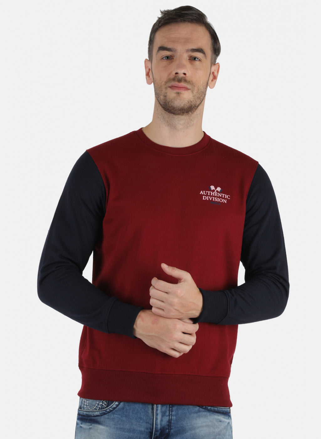 Men Maroon Printed Sweatshirt