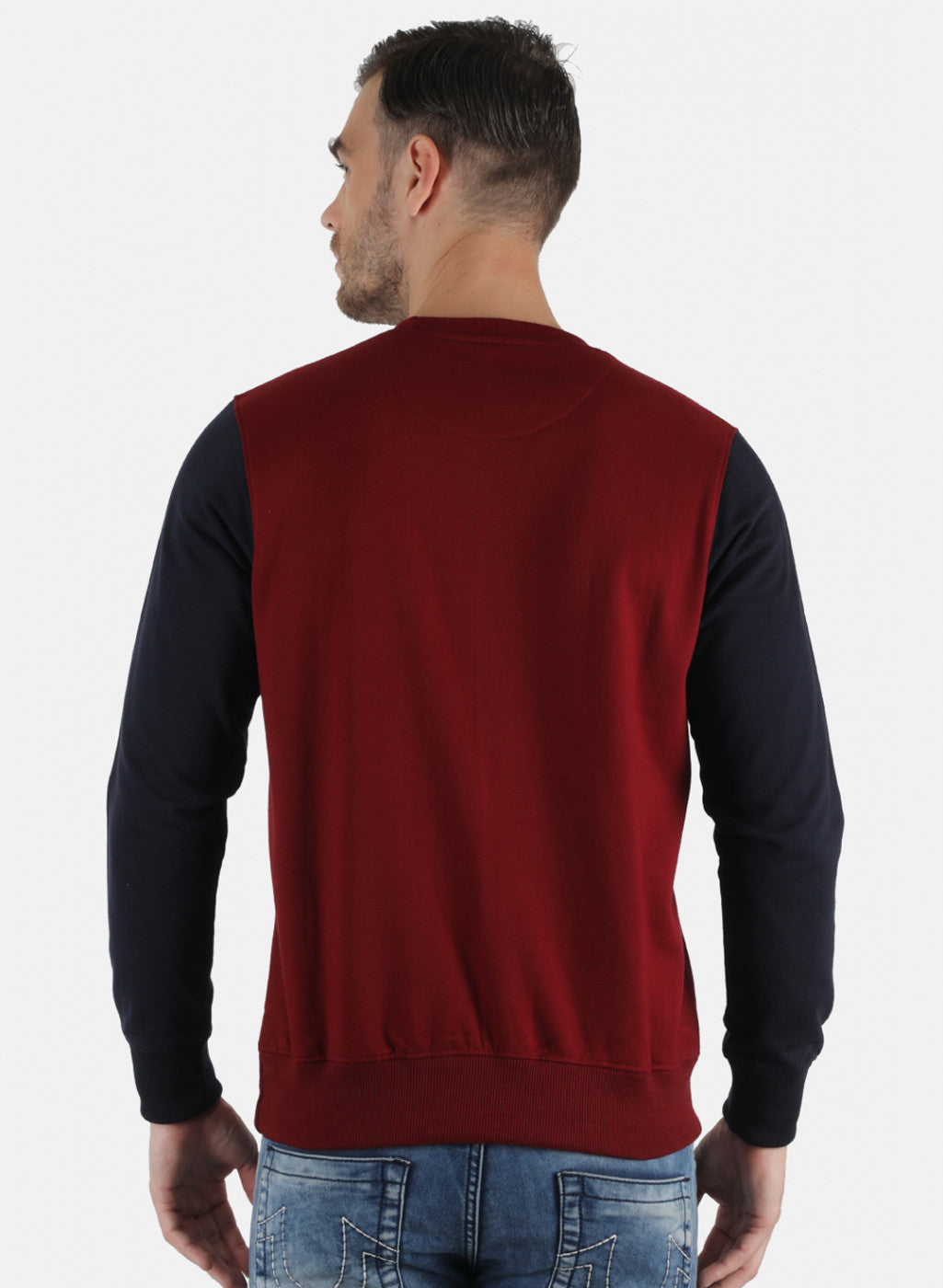 Men Maroon Printed Sweatshirt
