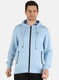 Men Sky Blue Solid Sweatshirt