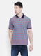 Mens NAvy Mixture Stripe T-Shirt