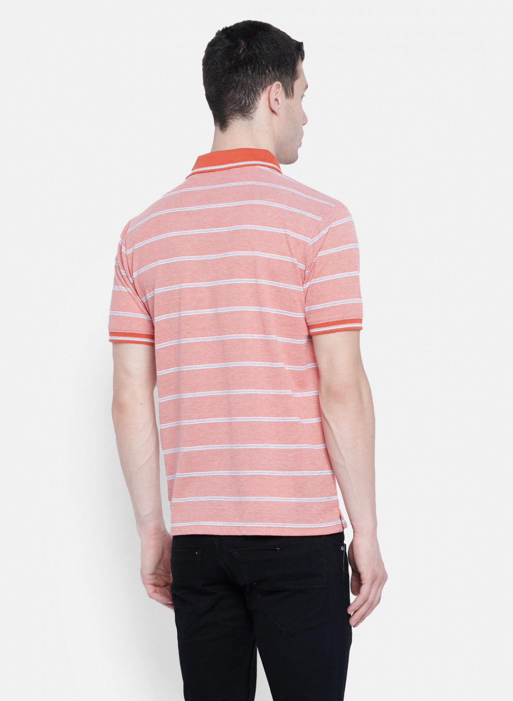 Mens Orange Mixture Stripe T-Shirt