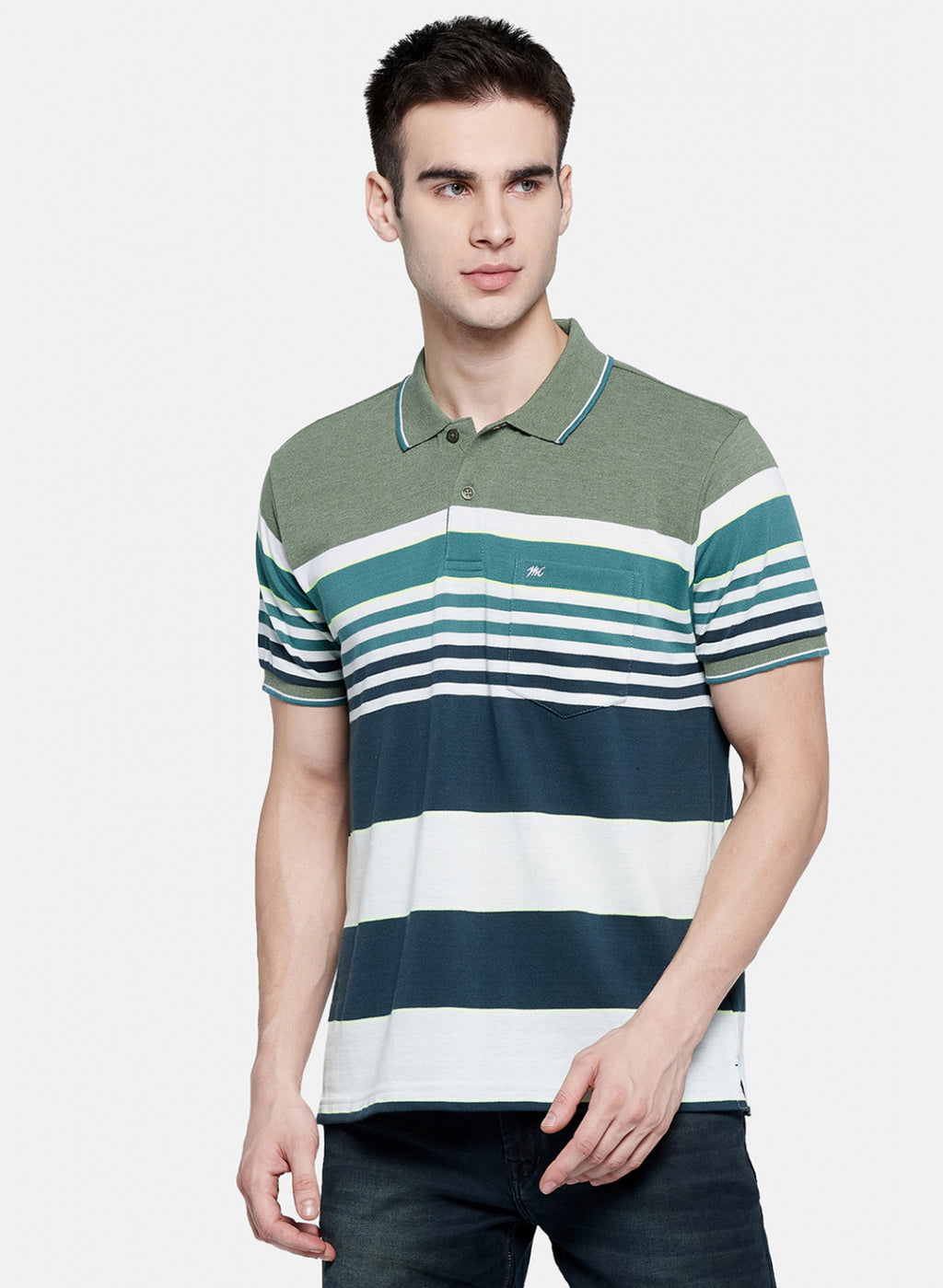 Mens Green Stripe T-Shirt