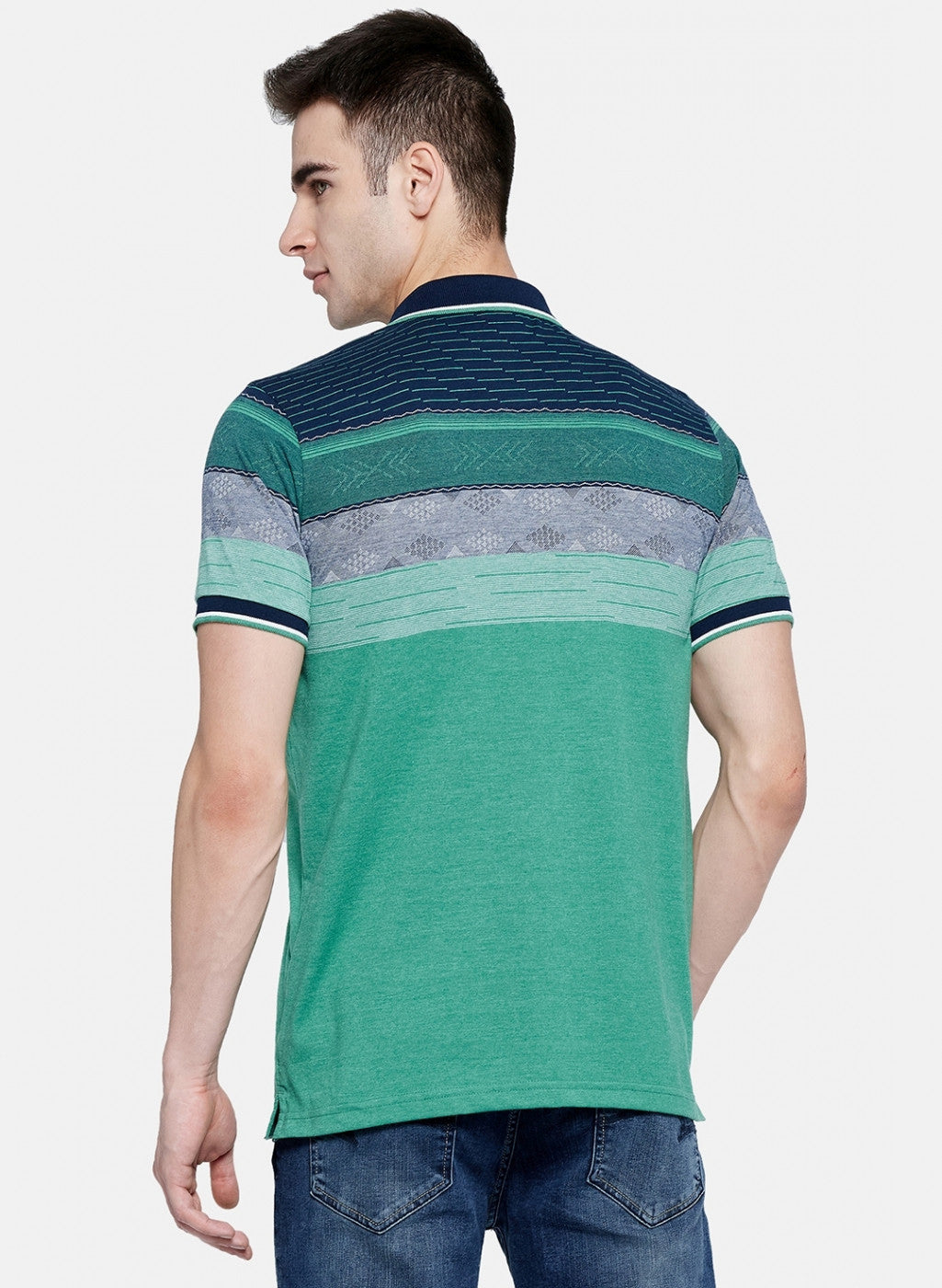 Mens Green Stripe T-Shirt