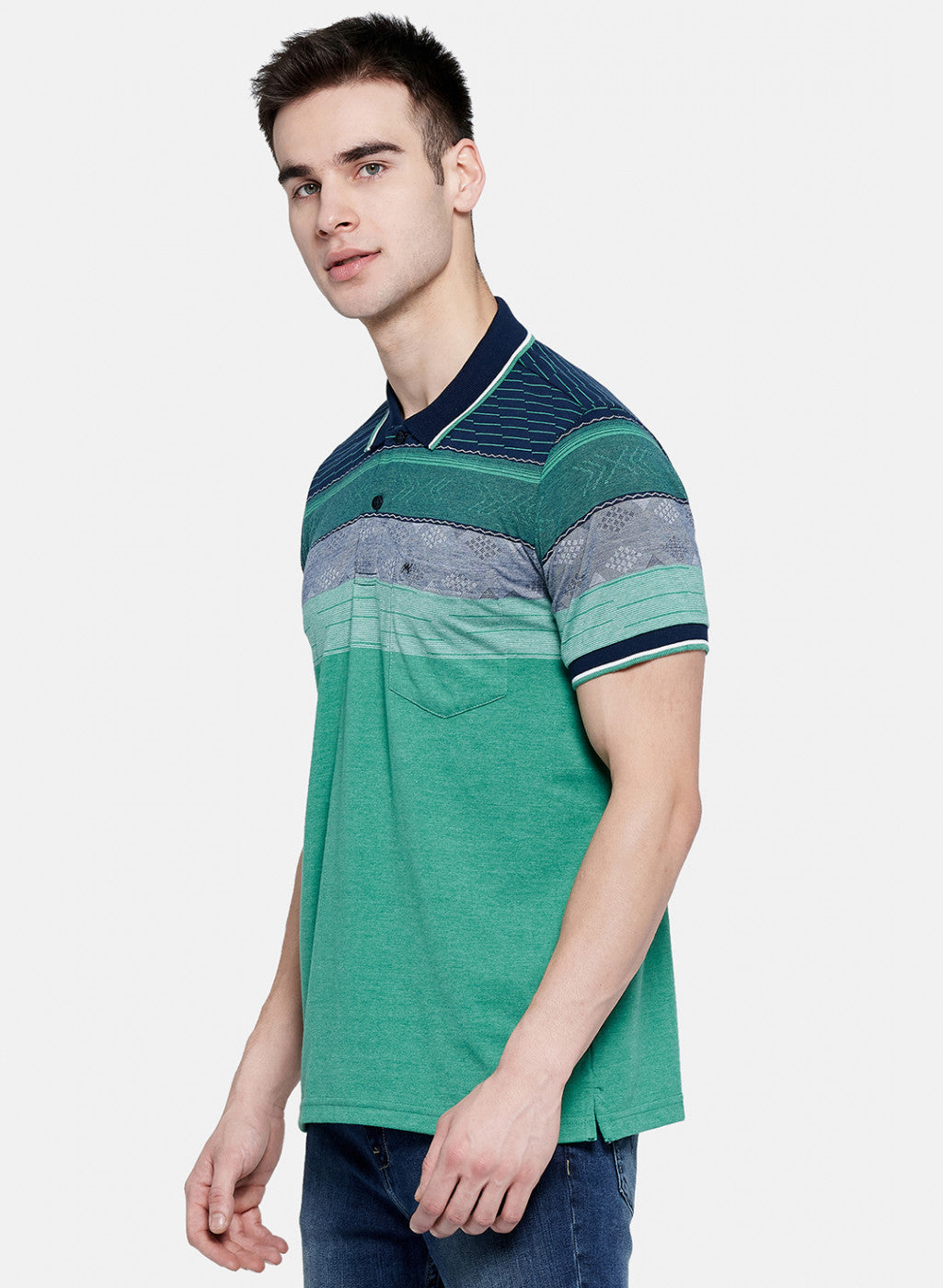 Mens Green Stripe T-Shirt