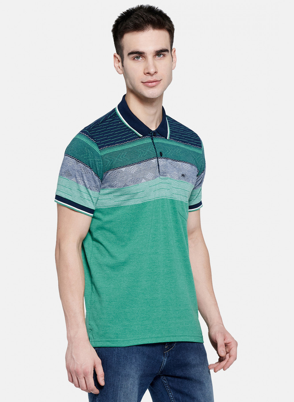 Mens Green Stripe T-Shirt