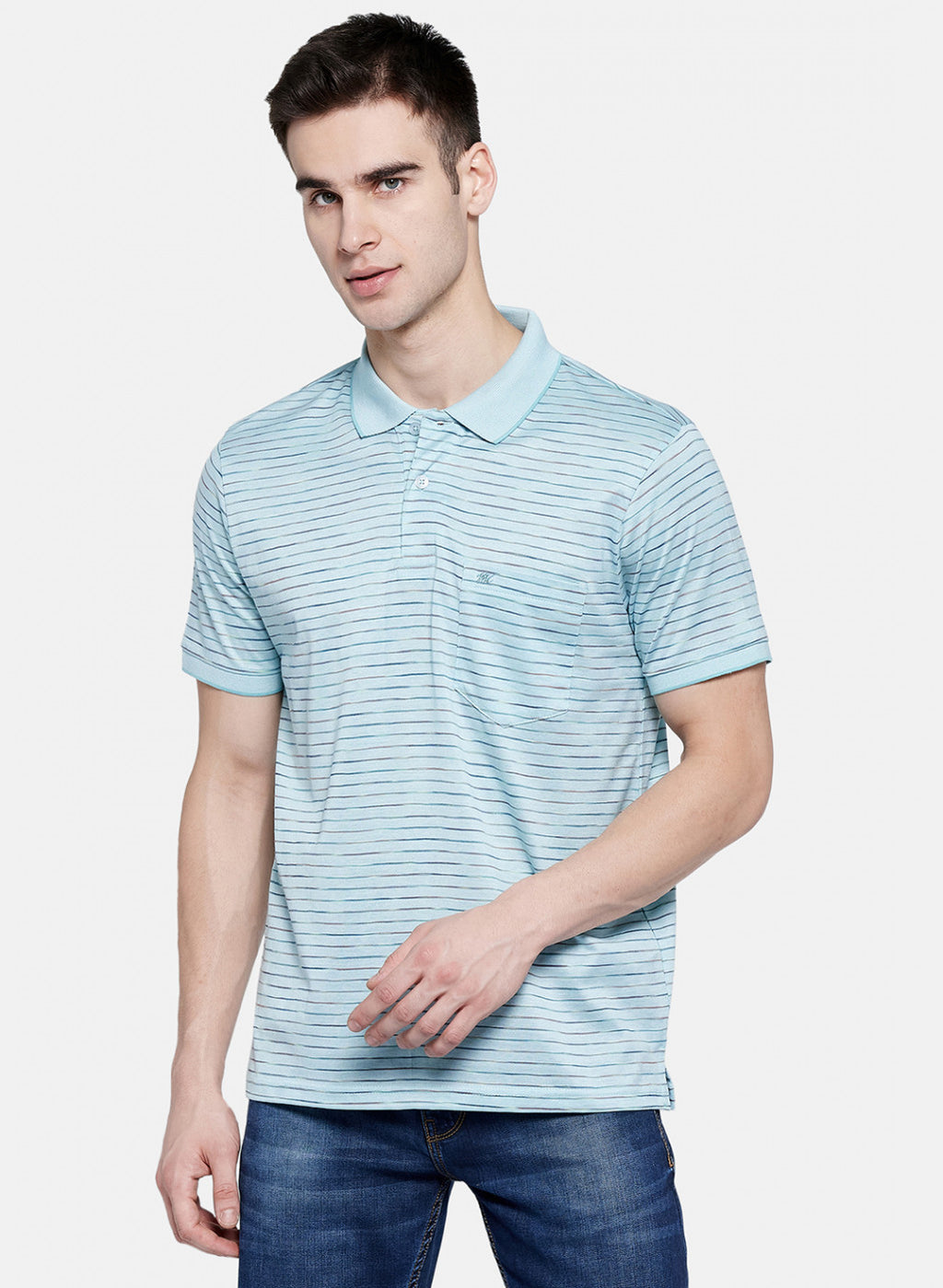 Mens Sky Blue Stripe T-Shirt