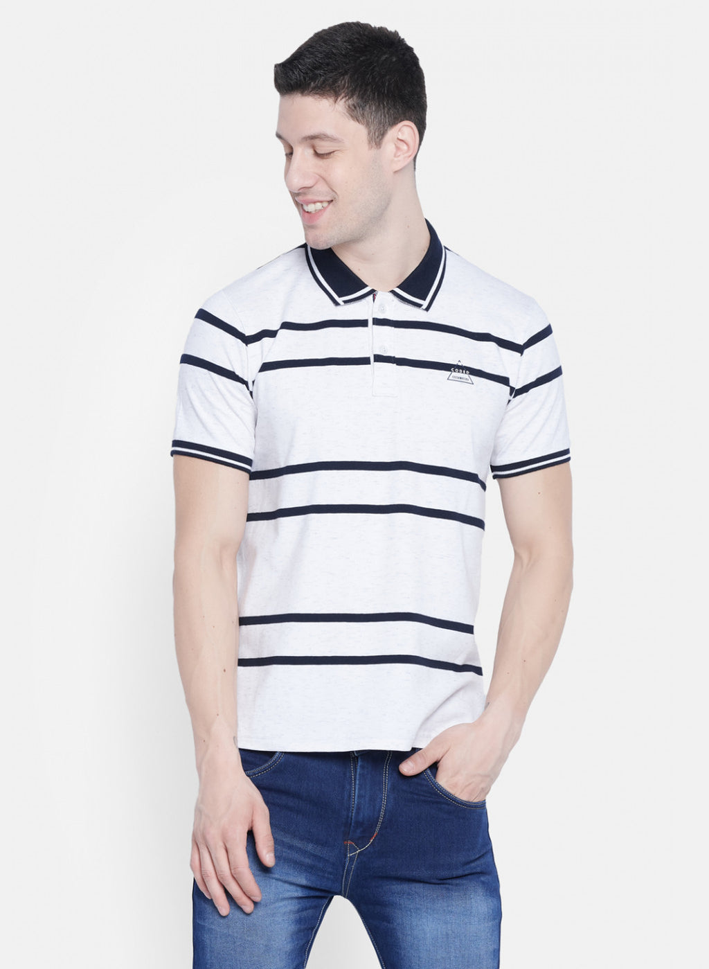 Mens Off White Stripe T-Shirt