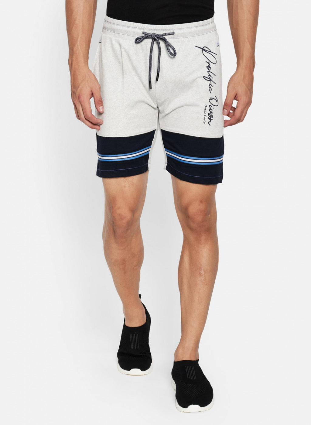 Men Grey Printed Bermuda