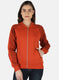 Women Orange Solid Sweatshirt
