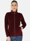 Women Purple Check Sweatshirt