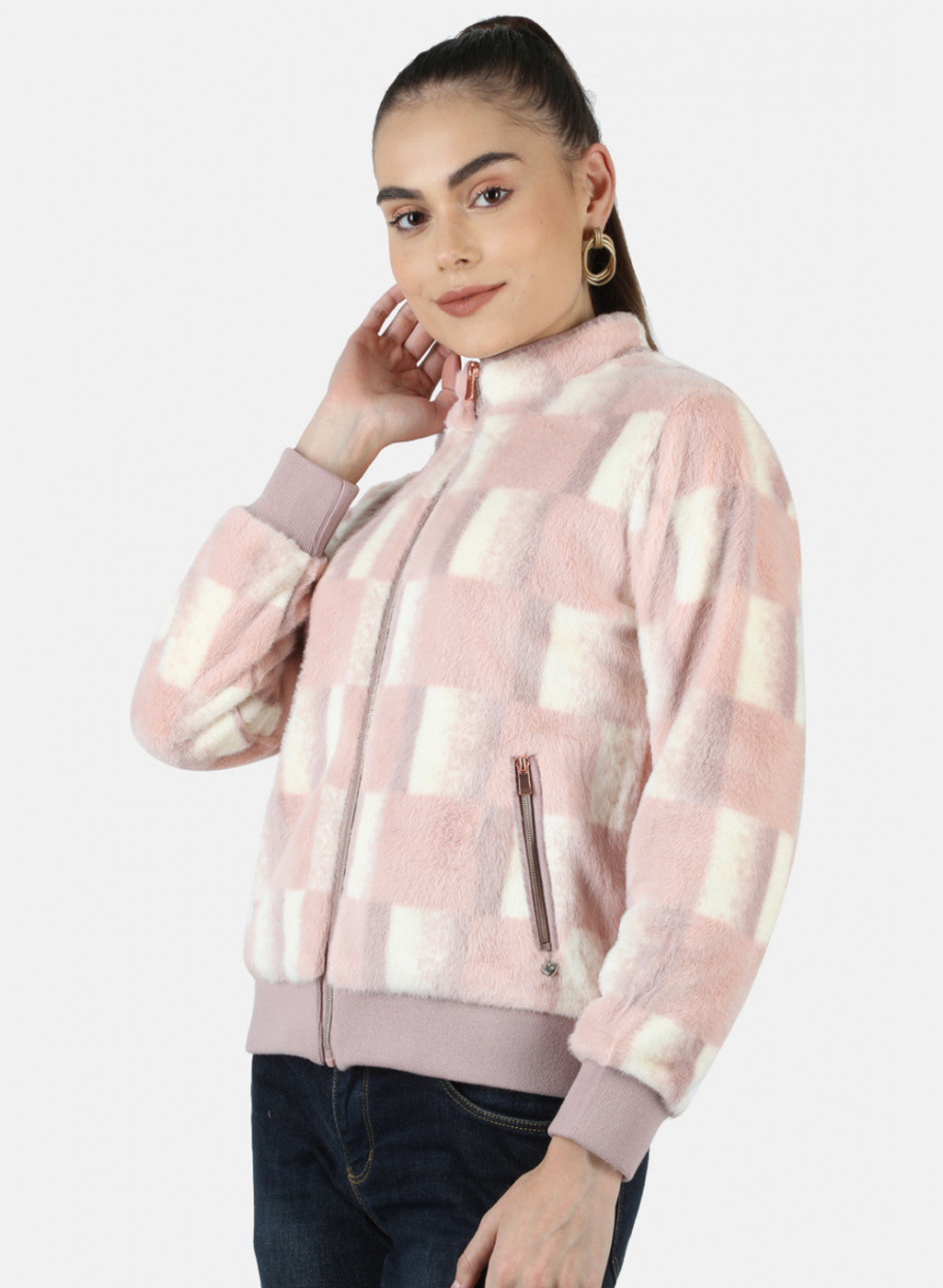 Women Pink Solid Sweatshirt