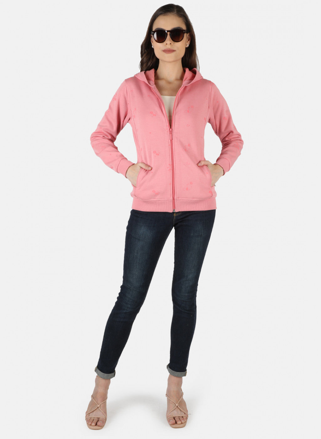 Women Pink Printed Sweatshirt