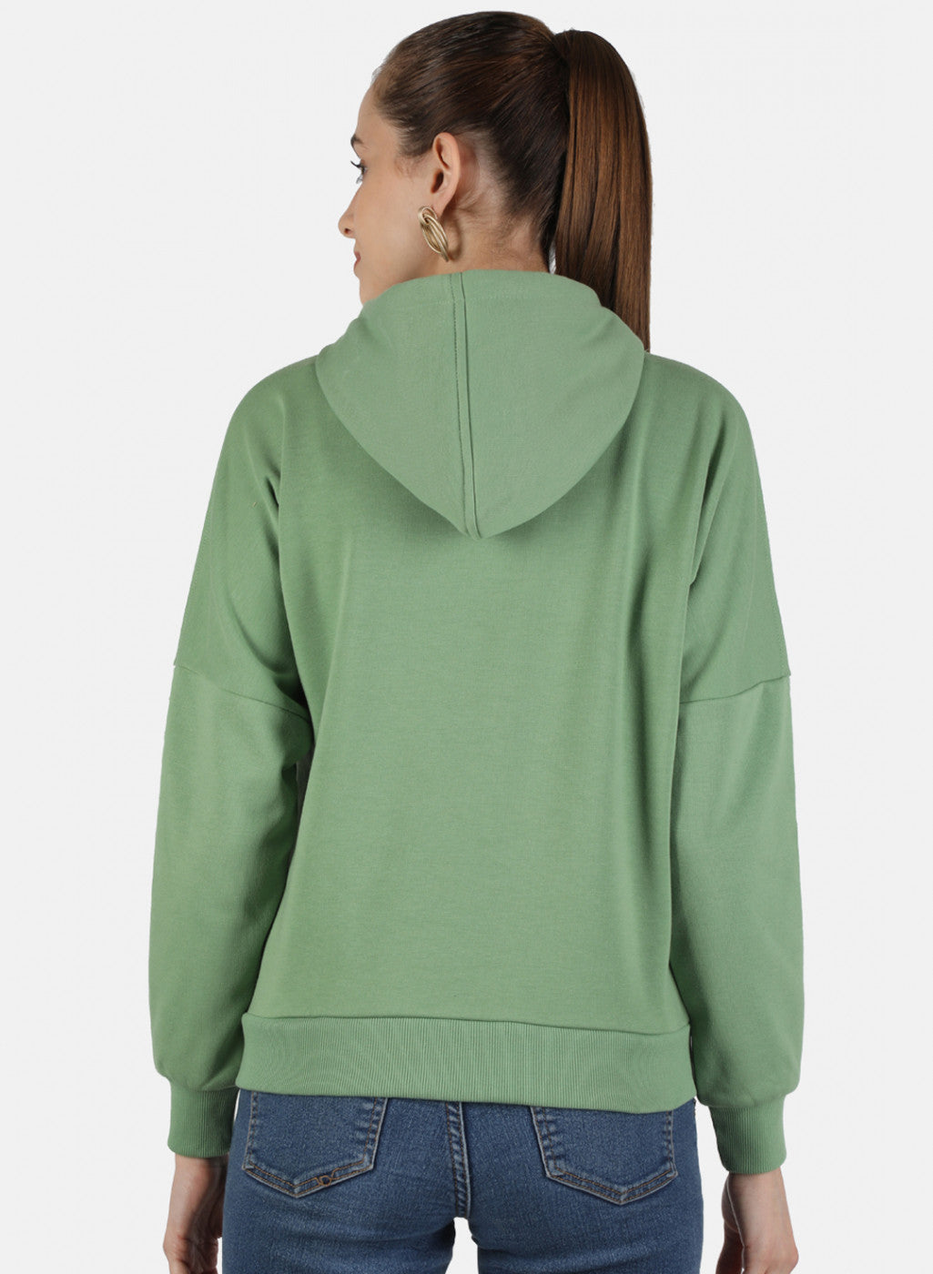 Women Green Printed Sweatshirt