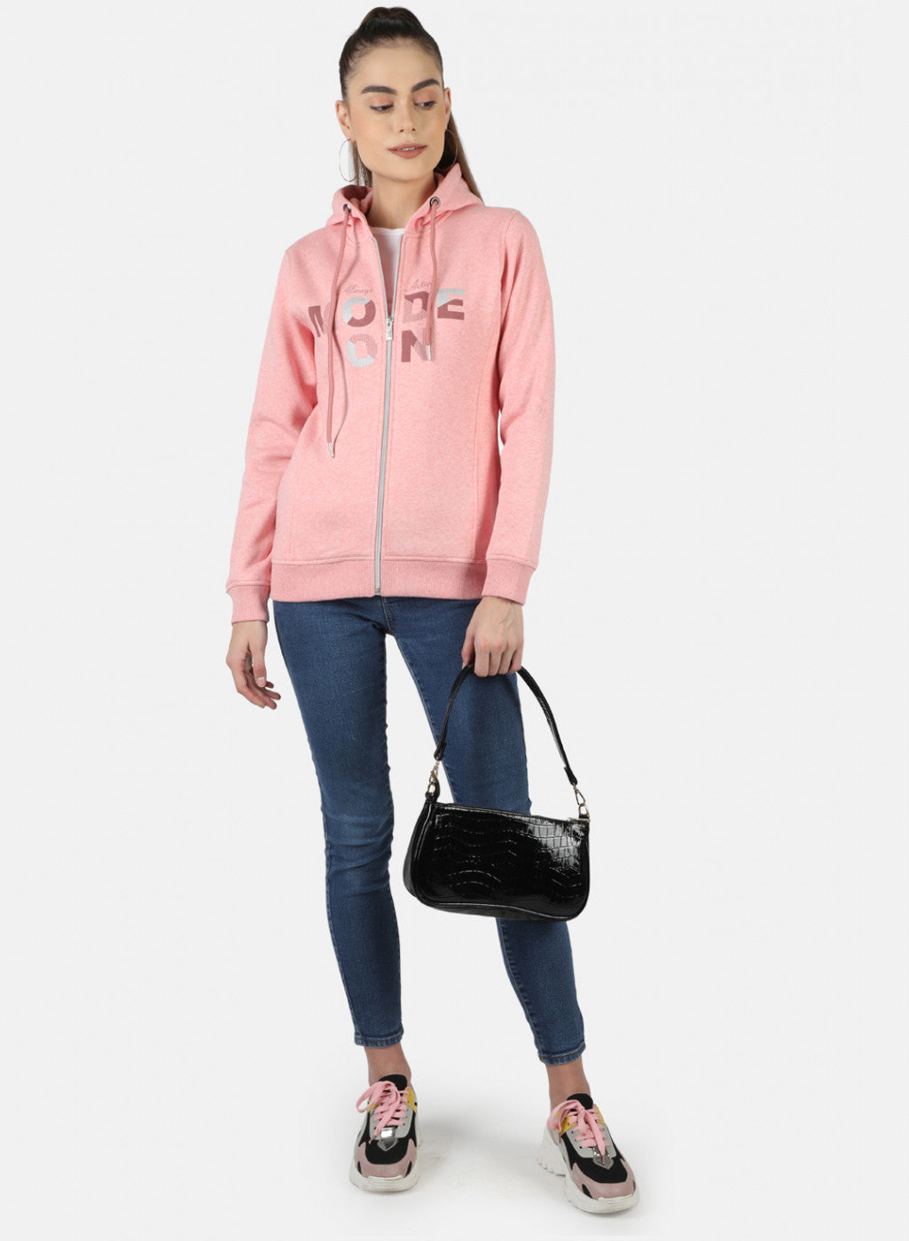 Women Pink Printed Sweatshirt