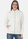 Women Off White Solid Jacket
