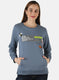 Women Grey Printed Sweatshirt