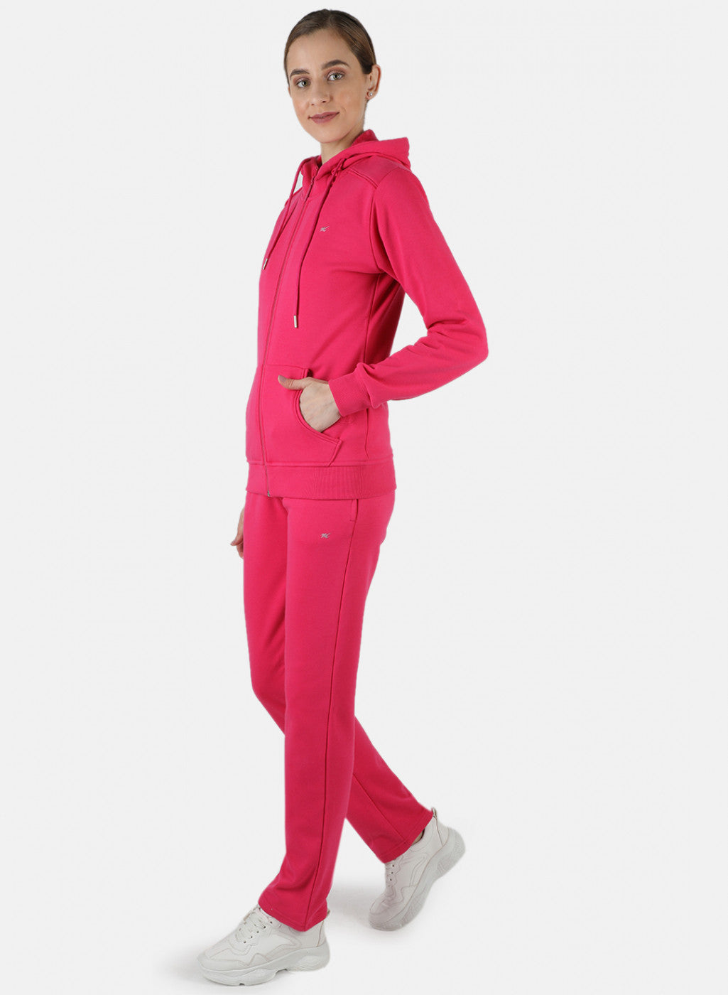 Women Pink Solid Tracksuit