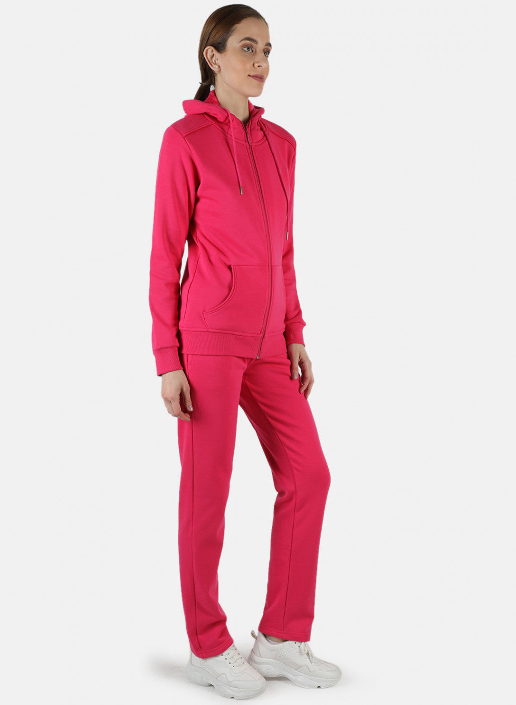 Women Pink Solid Tracksuit