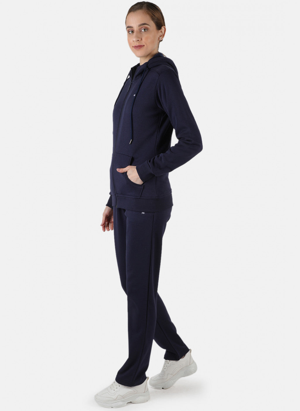 Women Blue Solid Tracksuit