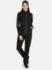 Women Black Solid Tracksuit