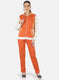 Women Orange Solid Tracksuit