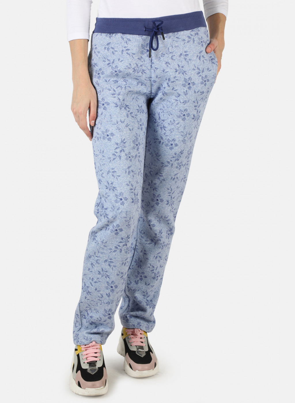 Women Blue Printed Winter Lower