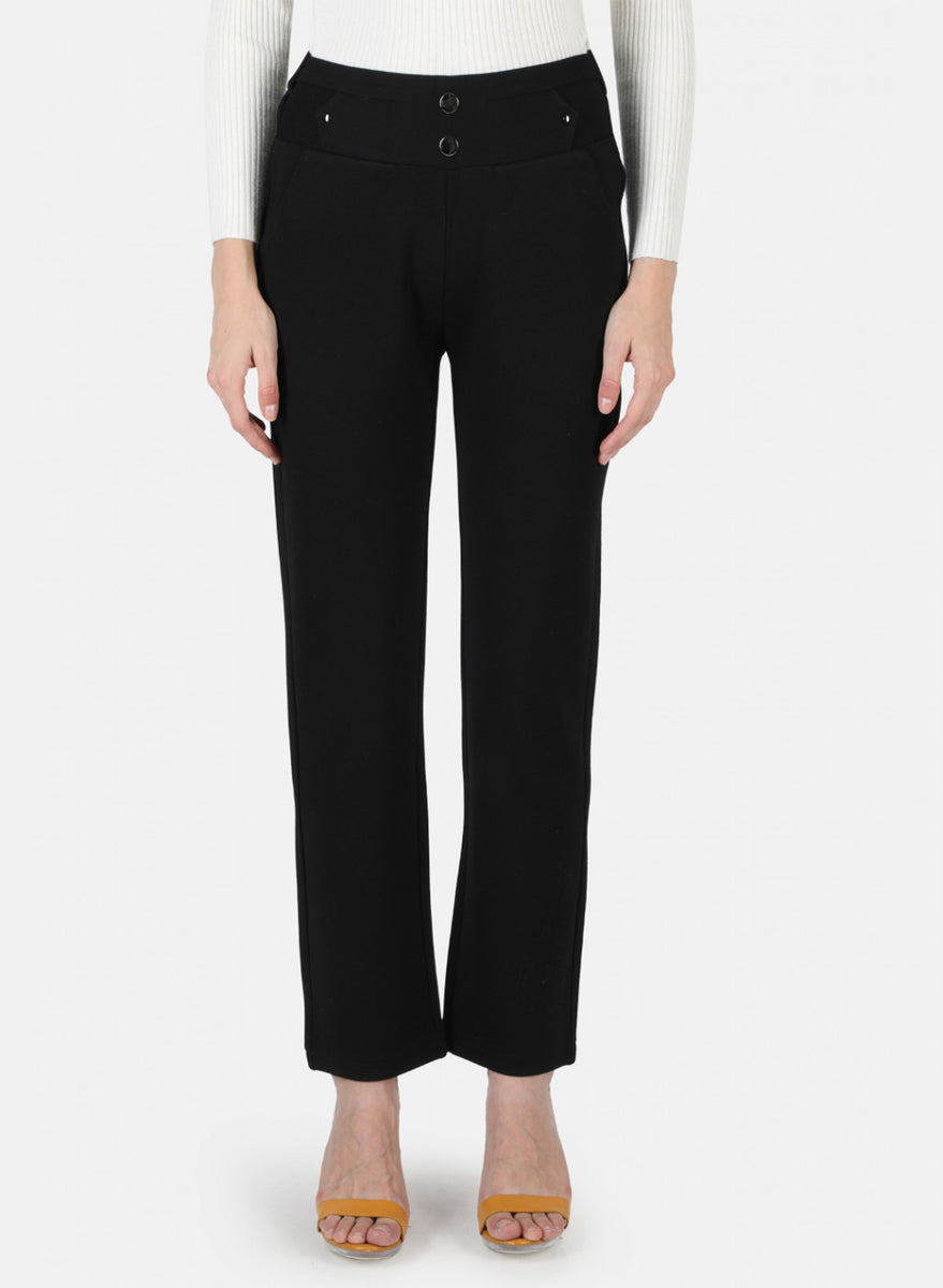 Buy Women Black Solid Jegging Online in India - Monte Carlo
