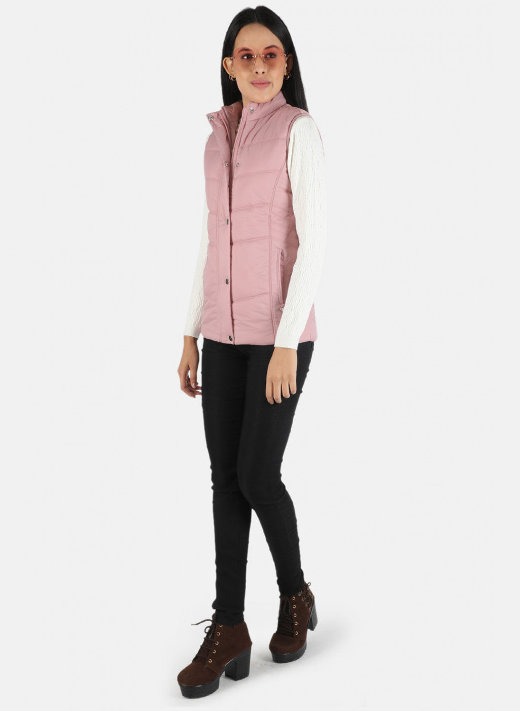 Women Pink Solid Jacket