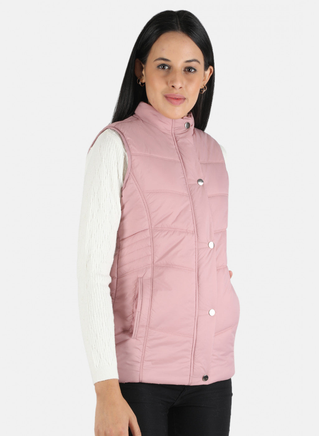 Women Pink Solid Jacket